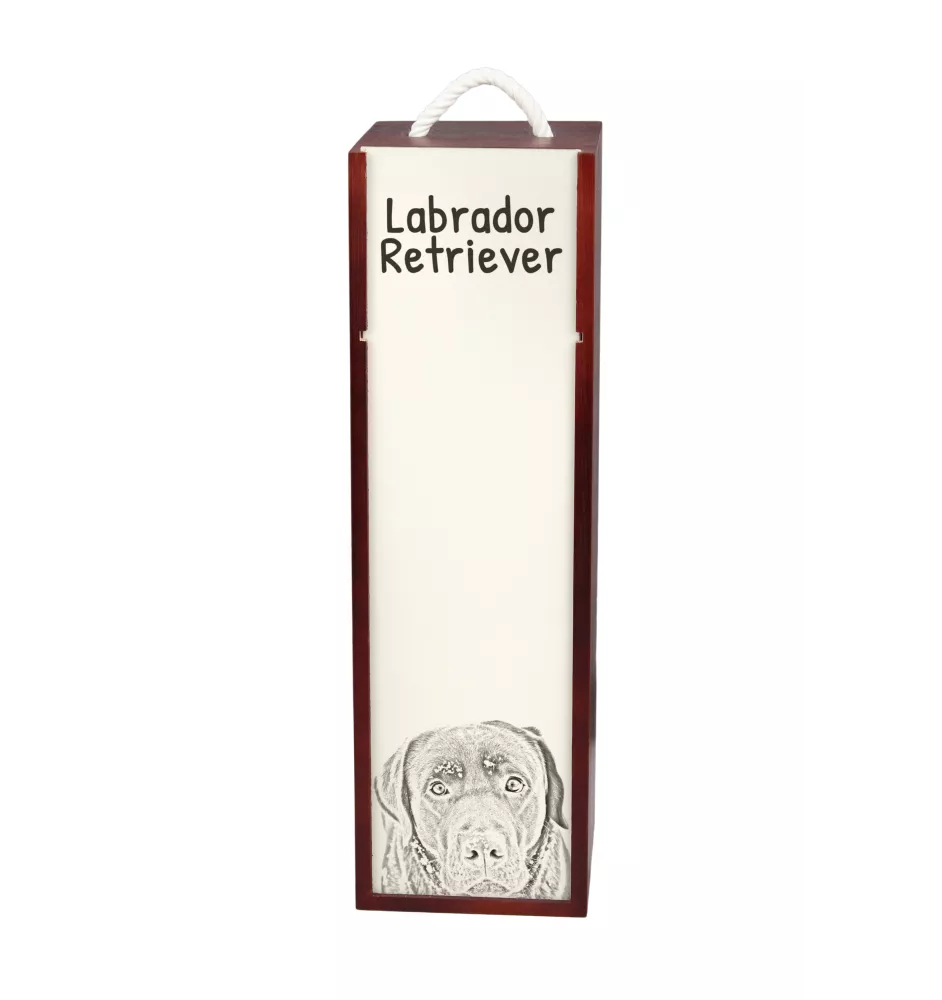 Labrador Retriever - Weinbox mit Hund, Alkoholbox mit Grafik, personalisierte Geschenkbox der Marke Art-Dog