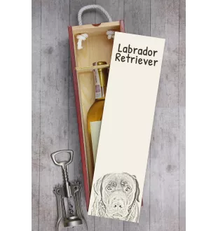 Labrador Retriever - wine box with a dog, alcohol box with graphics, personalized gift box from the Art-Dog brand