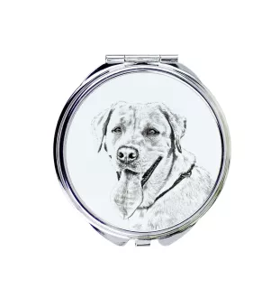 Labrador Retriever, retriever du Labrador I - miroir de poche avec chien, miroir personnalisé pour sac à main, miroir compact avec impression de la marque Art-Dog