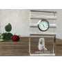 Lakeland Terrier - Glasuhr mit Foto, Foto eines Hundes im Kristall, personalisierte Tischuhr für das Büro der Marke Art-Dog