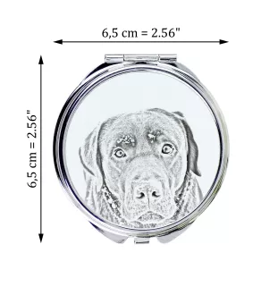 Labrador Retriever - Pocket mirror with a dog, personalized mirror for a purse, compact mirror with Art-Dog brand print.