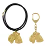 Lakeland Terrier - porte-clés et collier avec chien dans une boîte, produit plaqué or de haute qualité, marque Art-Dog