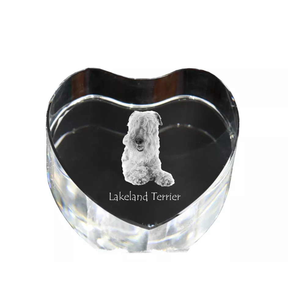 Lakeland Terrier - a photo of a dog in crystal, crystal heart, unique photo frame from the Art-Dog brand