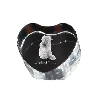 Lakeland Terrier - a photo of a dog in crystal, crystal heart, unique photo frame from the Art-Dog brand