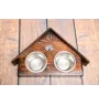 Lakeland Terrier - wooden stand with bowls for a dog, decorative dog bowls, a gift for adopting a dog from the Art-Dog brand