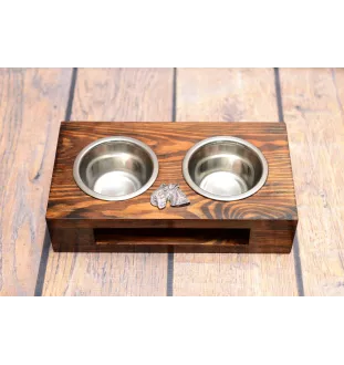 Lakeland Terrier - support en bois avec des bols pour chien, bols pour chien en acier, cadeau pour l'adoption d'un chien de la marque Art-Dog