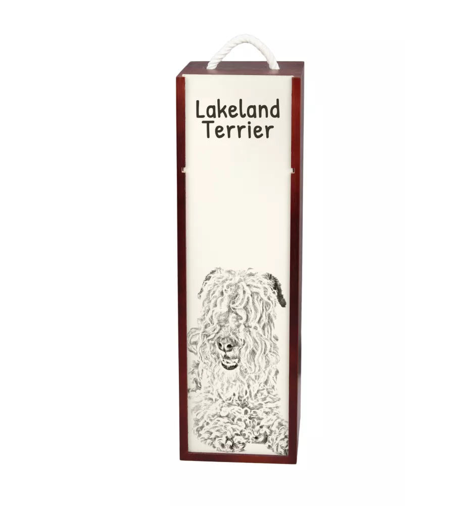 Lakeland Terrier - wine box with a dog, alcohol box with graphics, personalized gift box from the Art-Dog brand