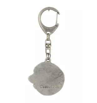 Leonberger - Silver-plated key ring with dog, handbag decoration, backpack pendant by Art-Dog brand