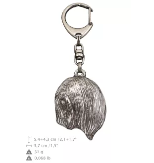 Lhasa Apso - Silver-plated key ring with dog, handbag decoration, backpack pendant by Art-Dog brand