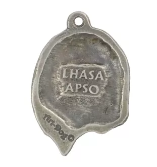 Lhasa Apso - Porte-clés argenté avec chien, décoration de sac à main, pendentif de sac à dos par la marque Art-Dog