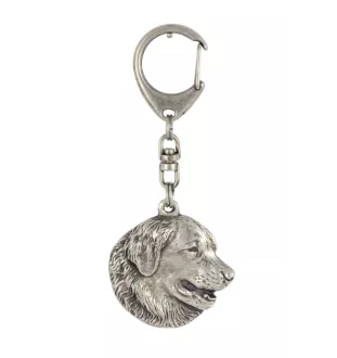 Leonberger - Versilberter Schlüsselanhänger mit Hund in einer Geschenkbox, Handtaschenschmuck, Rucksackanhänger der Marke Art-Dog