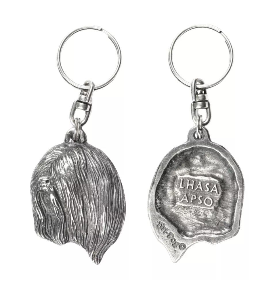 Lhasa Apso - Silver-plated dog pendant, handbag decoration, backpack pendant by Art-Dog brand
