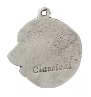 Leonberger, Chien De Leonberg - Porte-clés argenté avec un chien dans une boîte cadeau, décoration de sac à main, pendentif de sac à dos par la marque Art-Dog