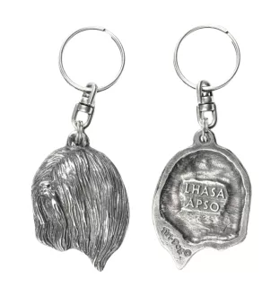 Lhasa Apso - Pendentif argenté avec un chien dans une boîte décorative, décoration de sac à main, pendentif de sac à dos par la marque Art-Dog