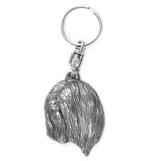 Lhasa Apso - Pendentif argenté avec un chien dans une boîte décorative, décoration de sac à main, pendentif de sac à dos par la marque Art-Dog