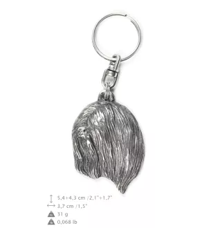 Lhasa Apso - Silver-plated pendant with a dog in a decorative box, handbag decoration, backpack pendant by Art-Dog brand