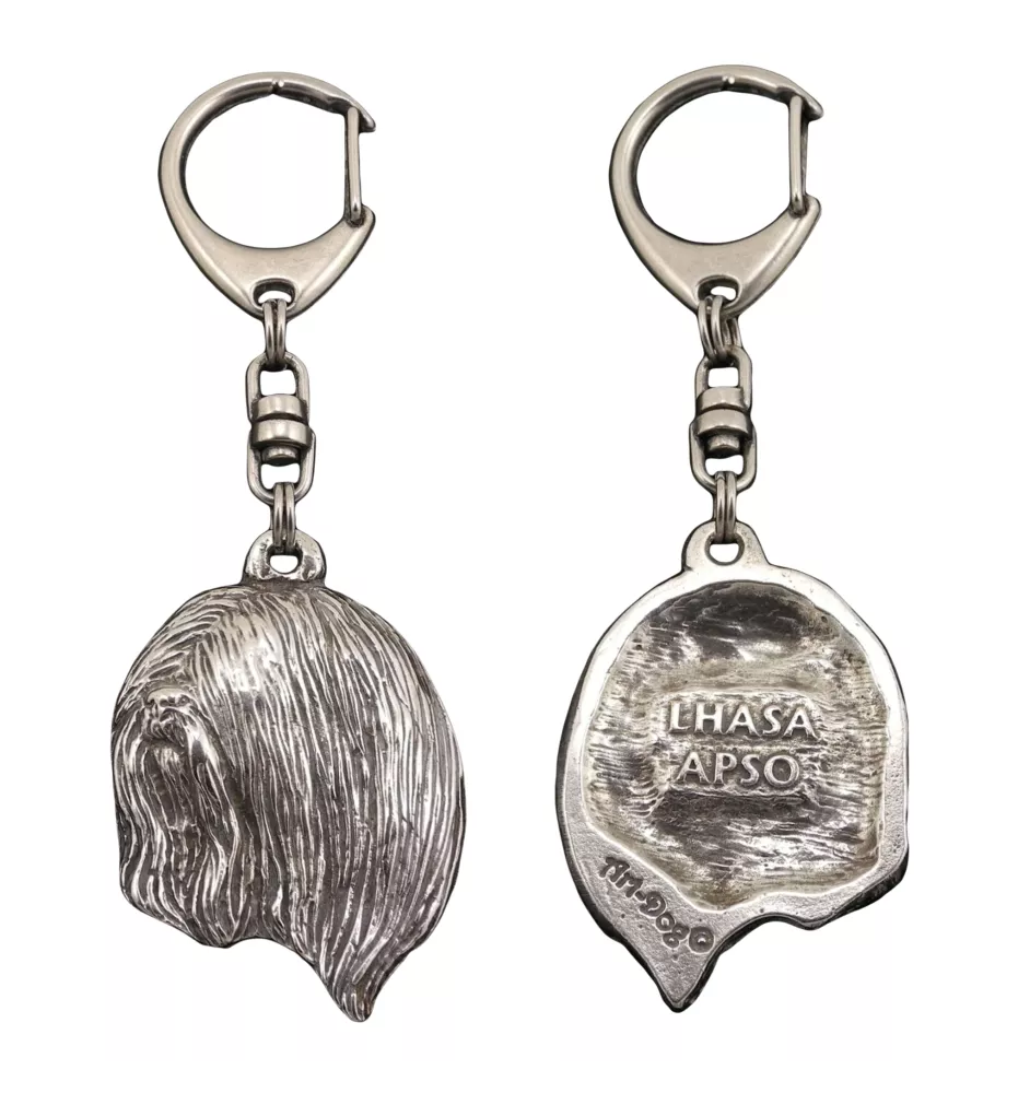 Lhasa Apso - Silver-plated key ring with a dog in a gift box, handbag decoration, backpack pendant by Art-Dog brand