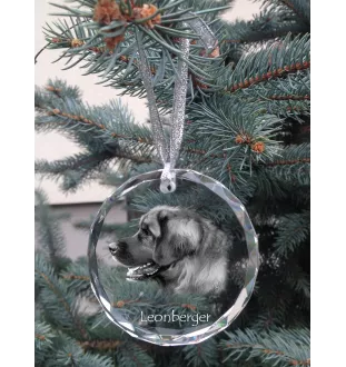 Leonberger, Chien De Leonberg - boule de Noël en cristal avec une photo, photo de chien dans le cristal, décoration personnalisée pour sapin de Noël de la marque Art-Dog