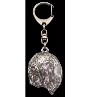 Lhasa Apso - Silver-plated key ring with a dog in a gift box, handbag decoration, backpack pendant by Art-Dog brand
