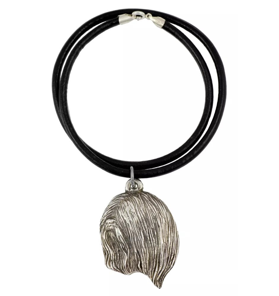 Lhasa Apso, Lhasaterrier, Löwenhund - Halskette mit Hund, versilberter Anhänger für Hundefans, einzigartiger Schmuck der Marke Art-Dog