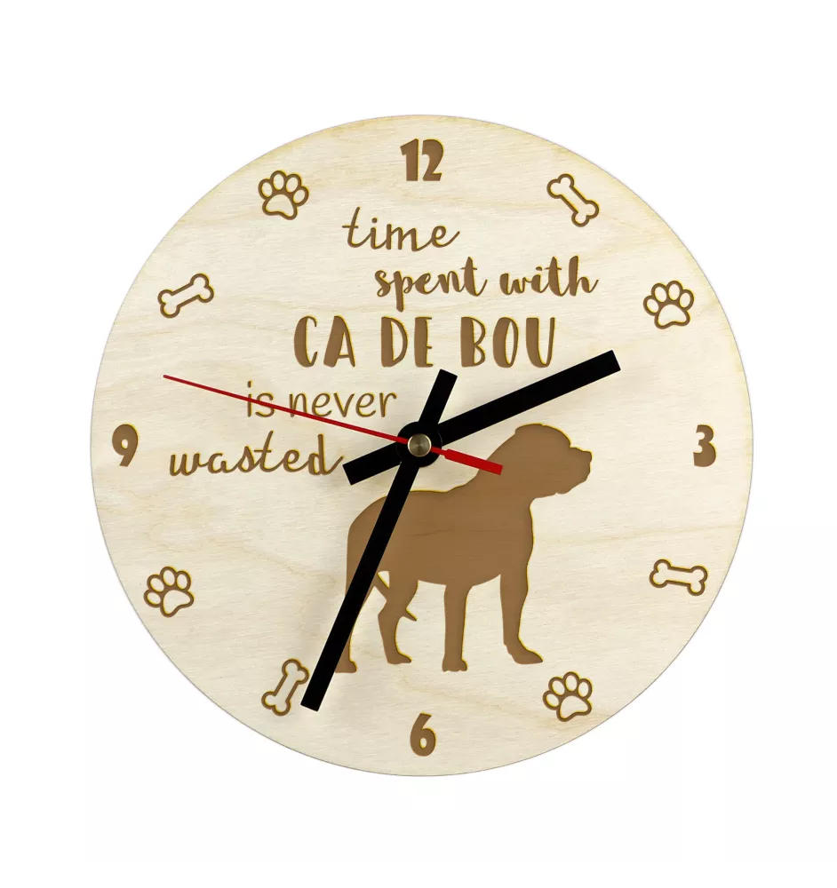Dogue de Majorque, Ca de Bou, Perro Dogo Mallorquín - horloge avec chien, horloge en bois avec gravure, horloge personnalisée par Art-Dog