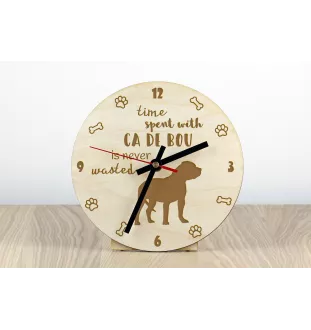 Majorca-Dogge, Ca de Bou, Mallorca Mastiff - Uhr mit Hund, Holzuhr mit Gravur, personalisierte Uhr von Art-Dog