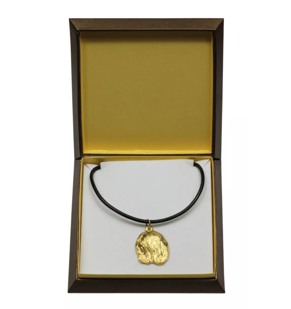 Lhasa Apso - Dog necklace in gift box, gold-plated pendant for dog fan, striking jewellery by Art-Dog