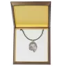 Lhasa Apso - Collier de chien dans une boîte cadeau, médaillon argenté pour fan de chien, pendentif remarquable de la marque Art-Dog