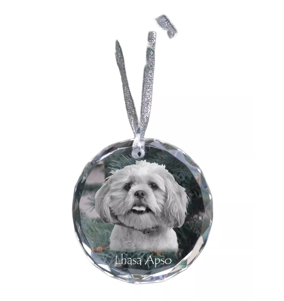 Lhasa Apso medal kryształowy z psem Art-Dog