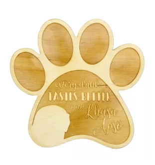 Lhasa Apso, Lhasaterrier, Löwenhund - Tasse Untersetzer, graviert Untersetzer mit Hund, Geschenk für Hundeliebhaber von Art-Dog Marke