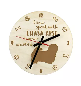 Lhasa Apso - clock with dog, wooden clock with engraving, personalised clock by Art-Dog
