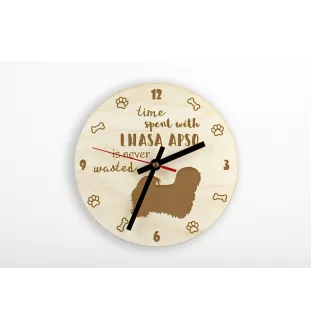 Lhasa Apso - clock with dog, wooden clock with engraving, personalised clock by Art-Dog