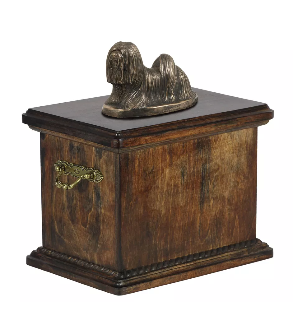 Lhasa Apso - urn for the ashes of a dog, urn with a statuette, elegant urn in the classic style of the Art-Dog brand
