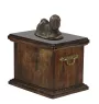 Lhasa Apso, Lhasaterrier, Löwenhund eine Urne für die Asche des Hundes, eine Urne mit einer Statue, eine elegante Urne im klassischen Stil der Marke Art-Dog