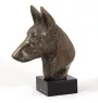 Malinois chien de berger belge - Statue de chien, buste sur socle en pierre, sculpture, trophée pour exposition canine par la marque Art-Dog