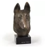 Malinois chien de berger belge - Statue de chien, buste sur socle en pierre, sculpture, trophée pour exposition canine par la marque Art-Dog