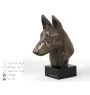 Malinois chien de berger belge - Statue de chien, buste sur socle en pierre, sculpture, trophée pour exposition canine par la marque Art-Dog