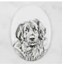 Leonberger - Gedenktafel mit einem Foto eines Hundes, Grabplatte mit Druck, personalisierte ovale Platte der Marke Art-Dog