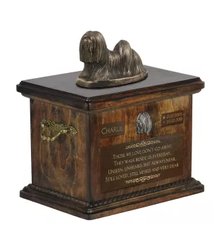 Lhasa Apso - urne pour les cendres de chien, urne avec une statuette, urne personnalisée pour les cendres de chien de la marque Art-Dog