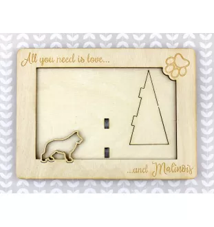 Malinois chien de berger belge - Cadre photo, cadre en bois gravé, un joli gadget pour l'amoureux des chiens par Art-Dog