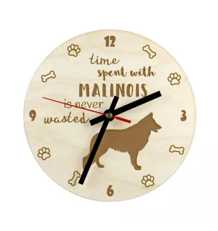 Malinois chien de berger belge - horloge avec chien, horloge en bois avec gravure, horloge personnalisée par Art-Dog