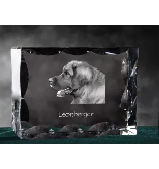 Leonberger, Chien De Leonberg - cristal avec photo de chien, statuette en verre avec photo, cadre exceptionnel avec photo de la marque Art-Dog