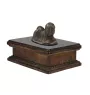 Lhasa Apso - urn for dog ashes, personalized urn with a statue, wooden urn with a dog by Art-Dog brand