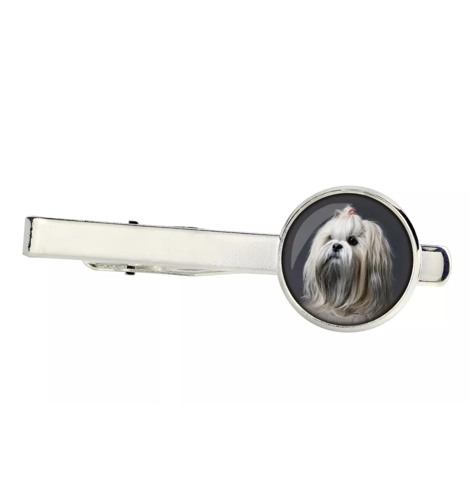 Lhasa Apso spinka do krawata ze zdjęciem Art-Dog