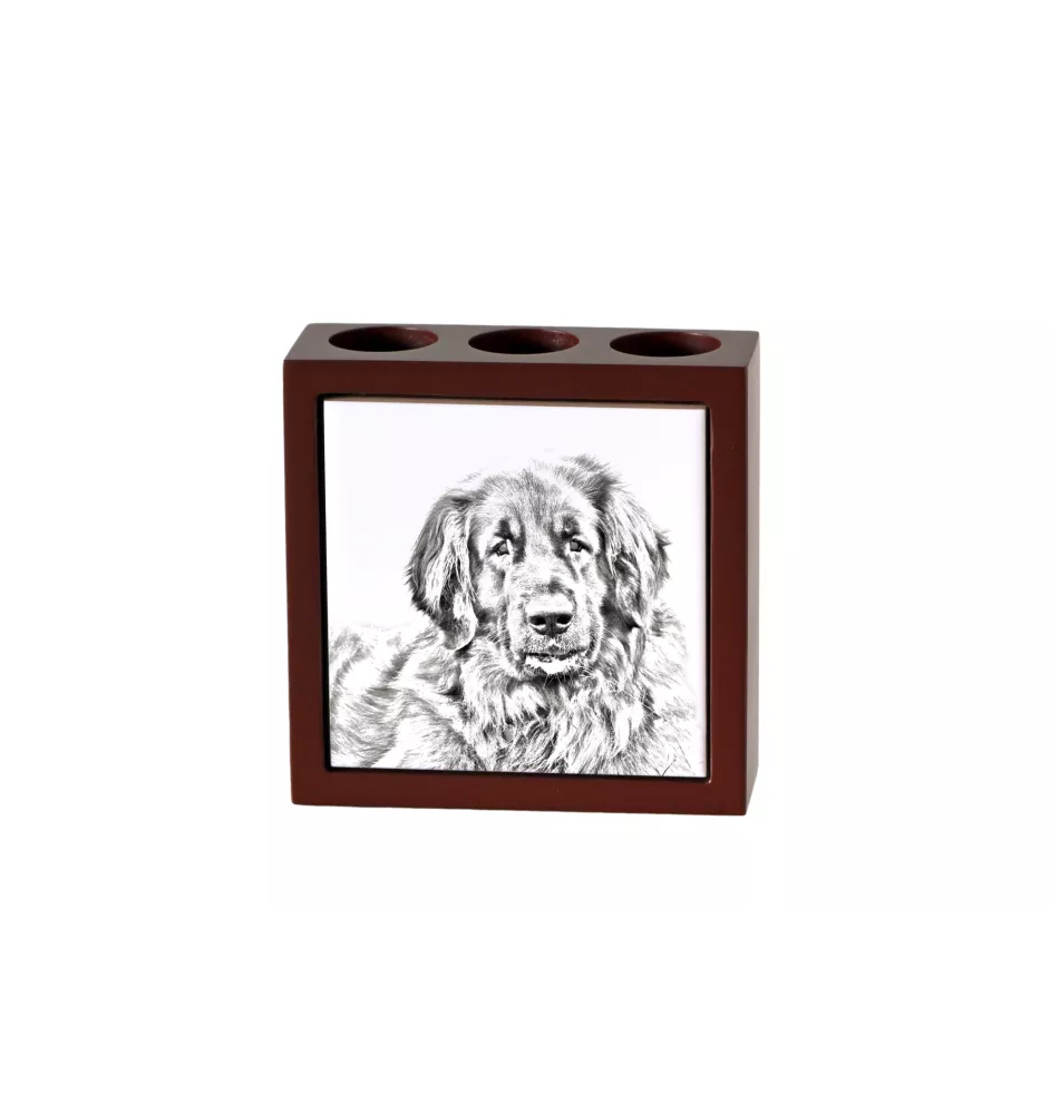 Leonberger - Stifthalter mit Hund, Schreibtischorganizer mit Aufdruck, personalisierte Schreibtischdekoration der Marke Art-Dog