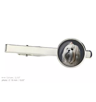 Lhasa Apso spinka do krawata ze zdjęciem Art-Dog