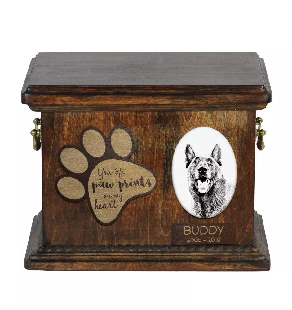 Malinois Belgian Shepherd Dog - urn for dog ashes, personalized urn with a photo, dog photo urn by Art-Dog