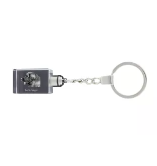 Leonberger - Crystal key ring with dog photo, illuminated key ring, unique gift by Art-Dog brand