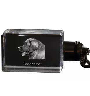 Leonberger - Schlüsselanhänger aus Kristall mit Hundefoto, beleuchteter Schlüsselanhänger, einzigartiges Geschenk der Marke Art-Dog