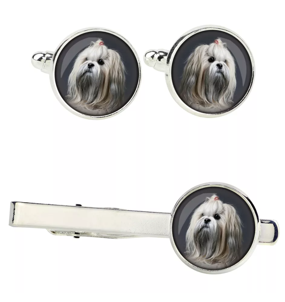 Lhasa Apso - Boutons de manchette et cravate avec votre photo, accessoire de costume, bijoux pour hommes de la marque Art-Dog.